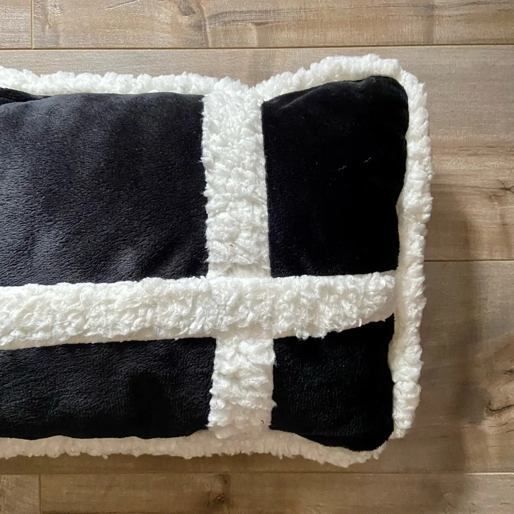 True North Ultra Mink-Sherpa Small Accent Pillow in Black
